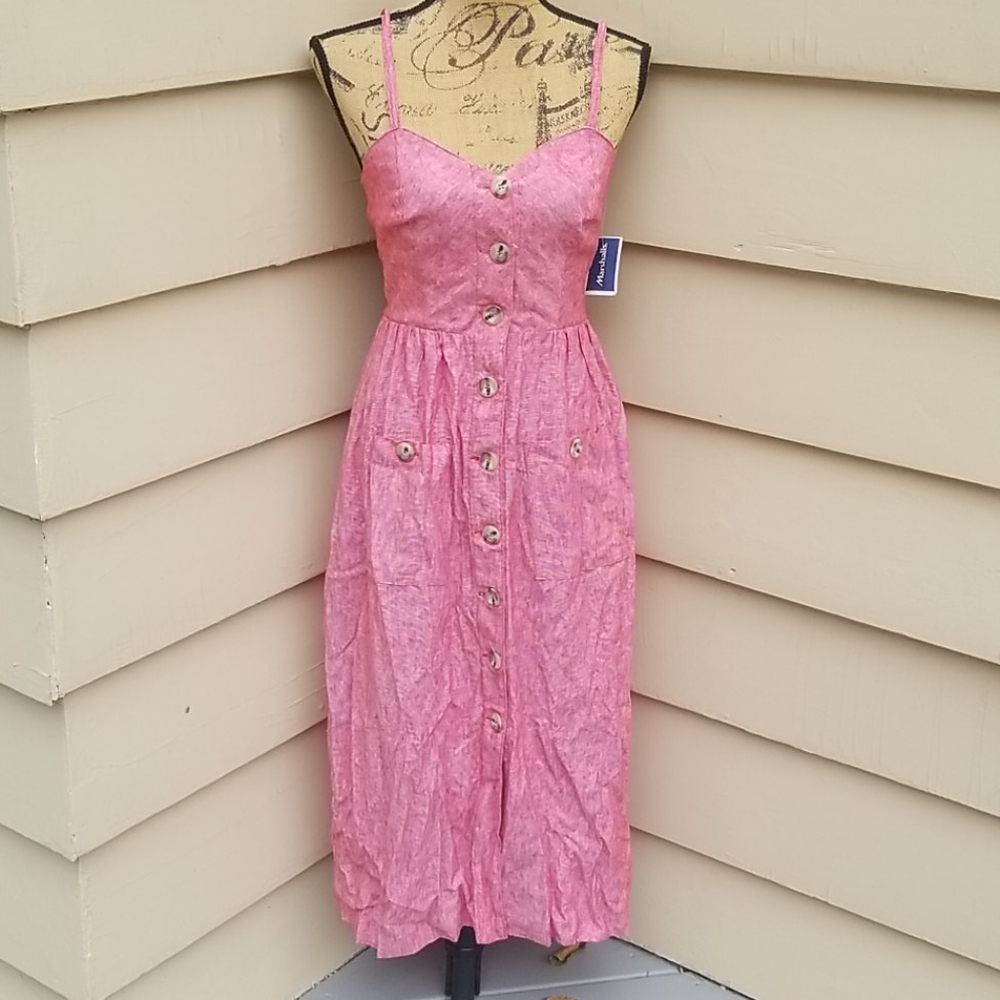 Linen Rayon Button down dress size small